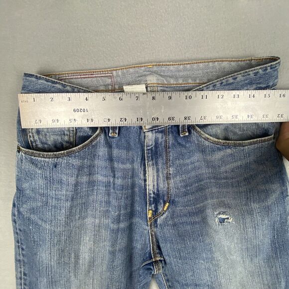 X2 Jeans M22 Bootcut Jeans Men's 31Wx30L Light Wash Denim Distressed - Picture 3 of 10